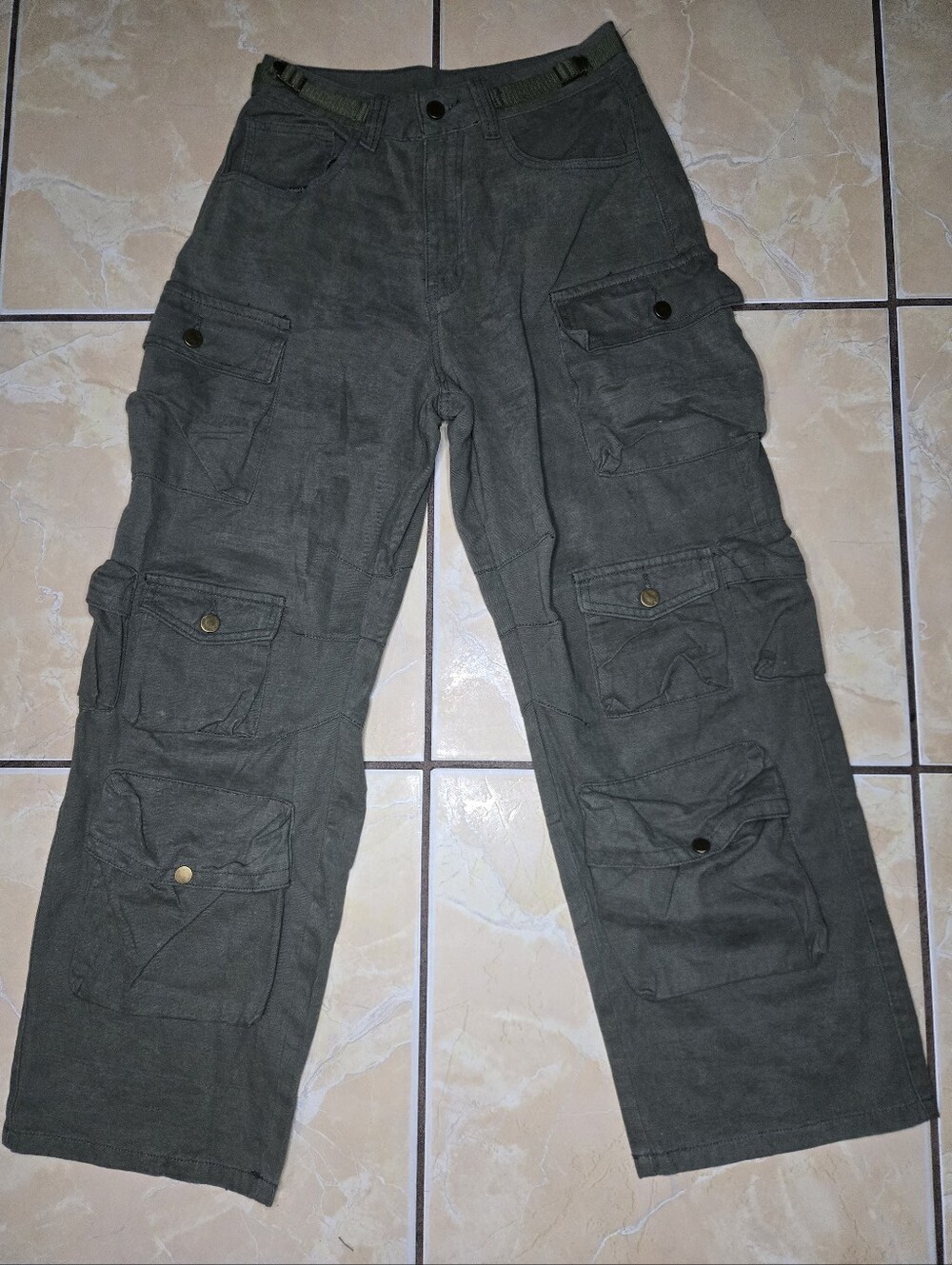 Mens Baggy Straight Multi-Pocket Pants Outdoor Military Casual Cargo